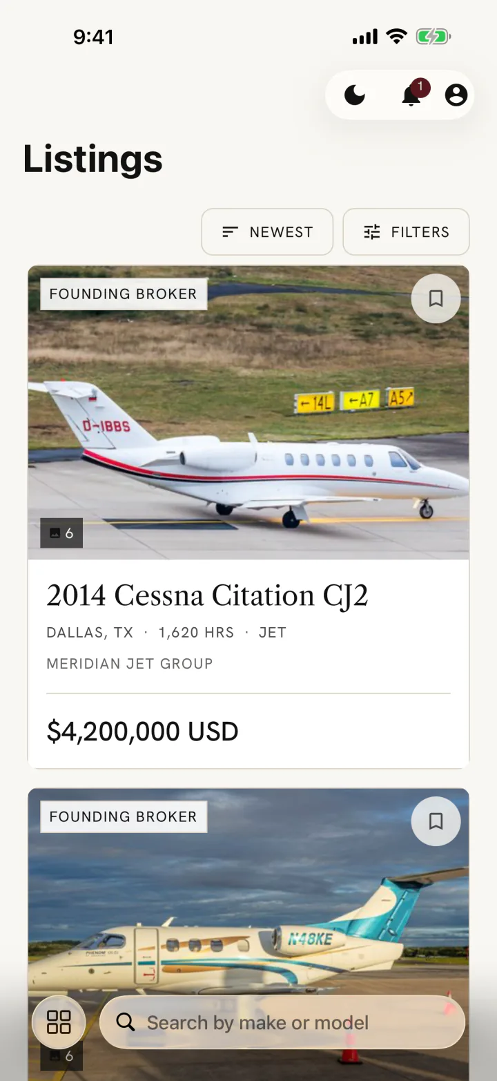 AVXact’s live aircraft marketplace